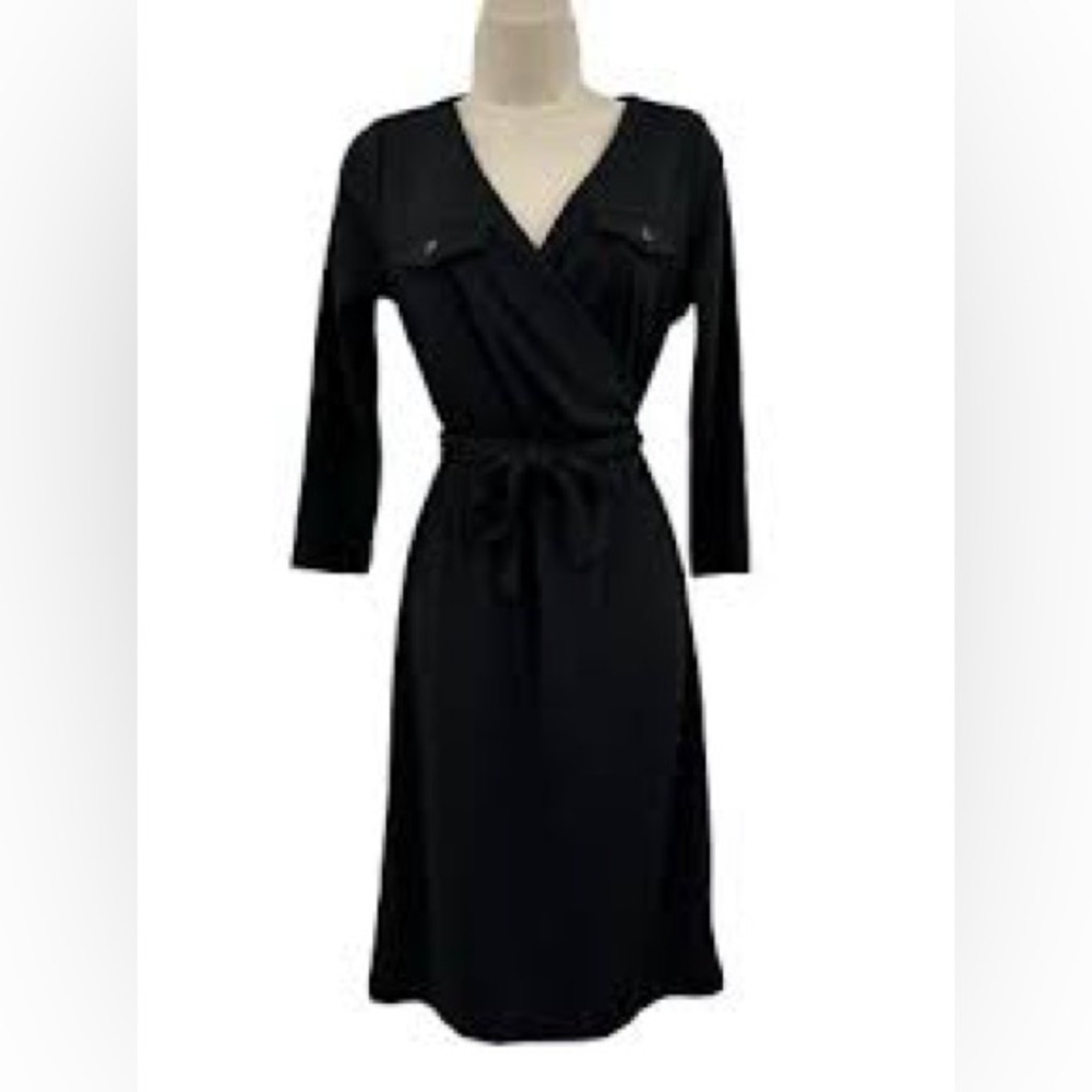 NWT Talbots Black Wrap Dress Belted Career Dress Size 3X